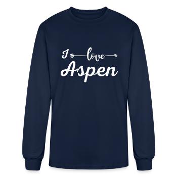 I Love Aspen - Men's Long Sleeve T-Shirt - navy - Front
