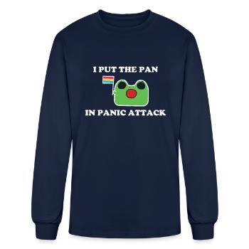 I Put The Pan In Panic Attack Pansexual - Men's Long Sleeve T-Shirt - navy - Front