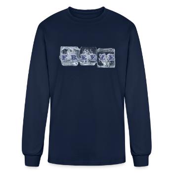 freeze on ice - Men's Long Sleeve T-Shirt - navy - Front