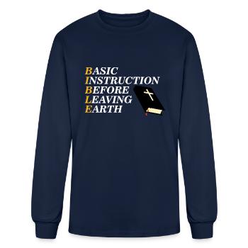 Basic Instruction Before Leaving Earth For Christi - Men's Long Sleeve T-Shirt - navy - Front