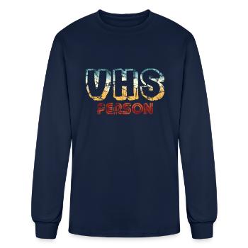 vhs person - cult classic - Men's Long Sleeve T-Shirt - navy - Front