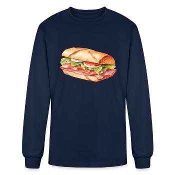 Classic Sub Ham Sandwich - Men's Long Sleeve T-Shirt - navy - Front