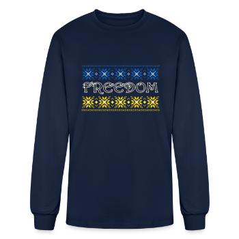 Freedom - Men's Long Sleeve T-Shirt - navy - Front