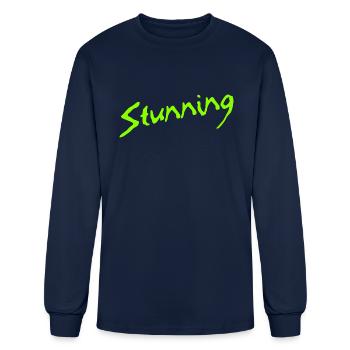 Artsy Stunning Fashion Text yellow - Men's Long Sleeve T-Shirt - navy - Front