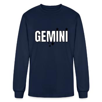 Gemini Zodiac - Men's Long Sleeve T-Shirt - navy - Front