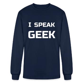 I Speak Geek - Men's Long Sleeve T-Shirt - navy - Front