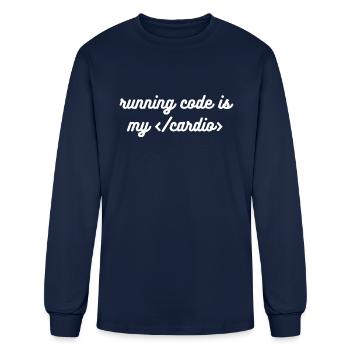 Running code is my - Men's Long Sleeve T-Shirt - navy - Front