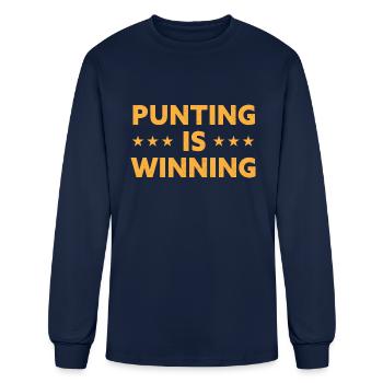 Punting Is Winning - Men's Long Sleeve T-Shirt - navy - Front