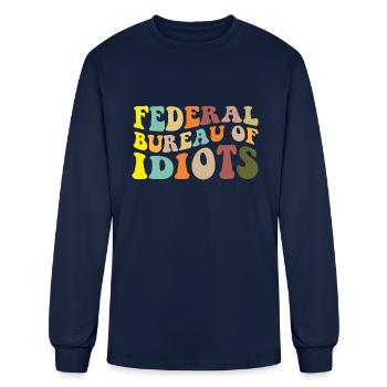 Federal Bureau Of Idiots Groovy - Men's Long Sleeve T-Shirt - navy - Front