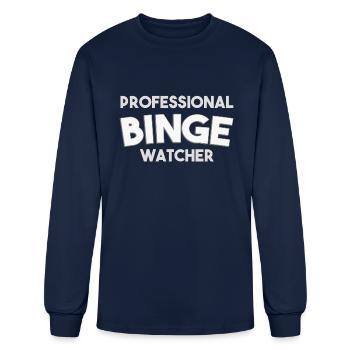 Professional Binge Watcher - Men's Long Sleeve T-Shirt - navy - Front