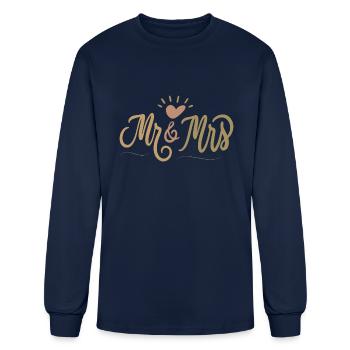 Mr and Mrs - Men's Long Sleeve T-Shirt - navy - Front