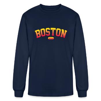 BOSTON - Men's Long Sleeve T-Shirt - navy - Front