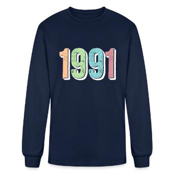 1991 Birth Year - Men's Long Sleeve T-Shirt - navy - Front