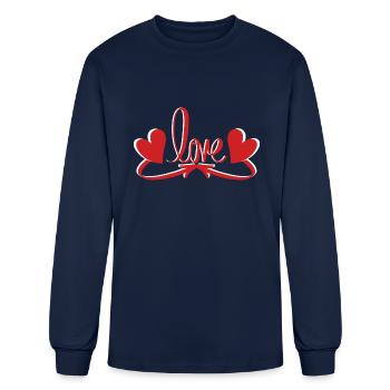 Hearts Love - Men's Long Sleeve T-Shirt - navy - Front