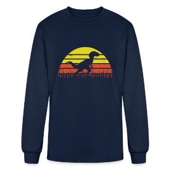 Velociraptor Distressed - Men's Long Sleeve T-Shirt - navy - Front