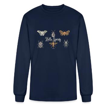 butterfly ,moth ,cottage core - Men's Long Sleeve T-Shirt - navy - Front
