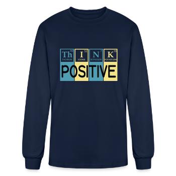 Think Positive Quote By Molecules - Men's Long Sleeve T-Shirt - navy - Front