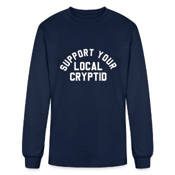 Support Your Local Cryptid - Men's Long Sleeve T-Shirt - navy - Front