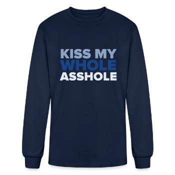Kiss My Whole Asshole Funny Dustin Connor - Men's Long Sleeve T-Shirt - navy - Front