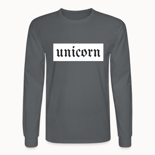 Gothic Unicorn Text White Background - Men's Long Sleeve T-Shirt