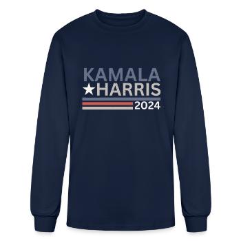 Kamala Harris 2024 47th US President texture - Men's Long Sleeve T-Shirt - navy - Front