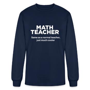 Math Teacher - Men's Long Sleeve T-Shirt - navy - Front