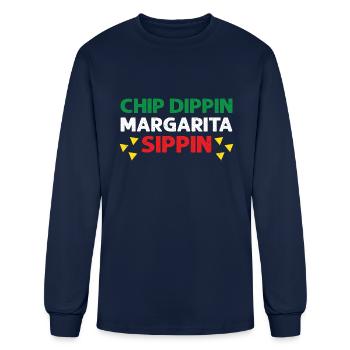 Chip Dippin And Margarita Sippin Cinco De Mayo - Men's Long Sleeve T-Shirt - navy - Front