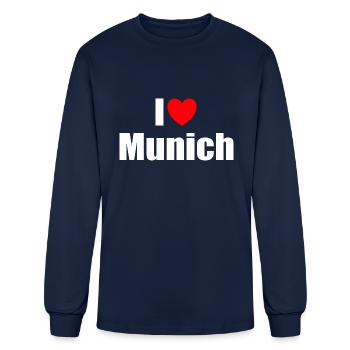 I love Munich - Men's Long Sleeve T-Shirt - navy - Front