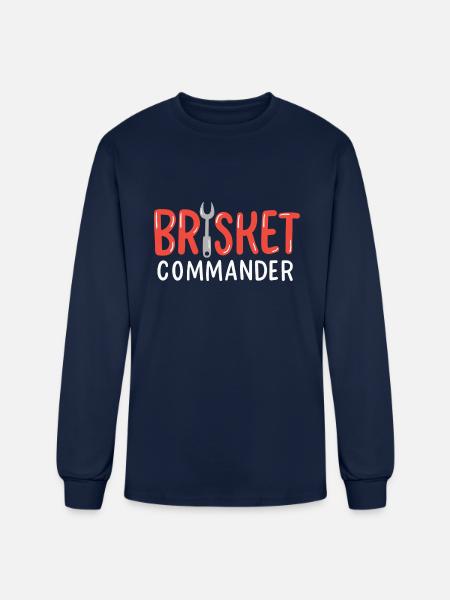 Brisket Commander Bbq Grillmaster - Men's Long Sleeve T-Shirt - navy