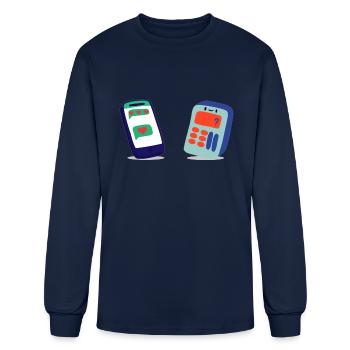 Someone is in love; funny; calculator; cell phone; - Men's Long Sleeve T-Shirt - navy - Front