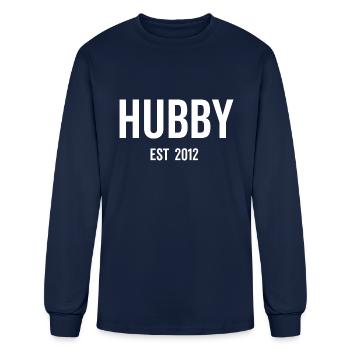 Hubby Est 2012 - Men's Long Sleeve T-Shirt - navy - Front