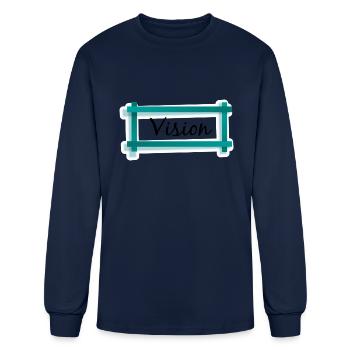 VISION funny - Men's Long Sleeve T-Shirt - navy - Front