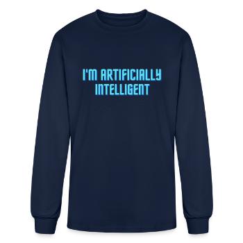 I’m artificially intelligent - Men's Long Sleeve T-Shirt - navy - Front