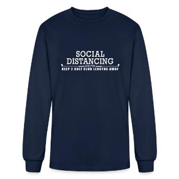 Social Distancing Golfer - Men's Long Sleeve T-Shirt - navy - Front