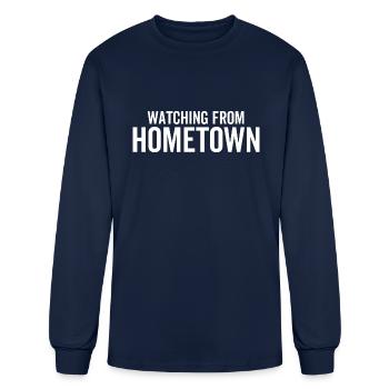 Regarder depuis la ville natale - T-shirt à manches longues Homme - marine - Devant