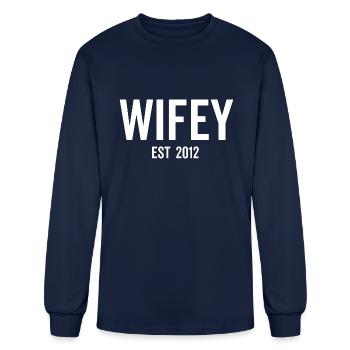 Wifey Est 2012 - Men's Long Sleeve T-Shirt - navy - Front