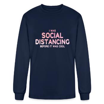 Rose Social Distancing - Men's Long Sleeve T-Shirt - navy - Front