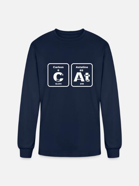 Cat Kitten Periodic Table Pet Owner Funny - Men's Long Sleeve T-Shirt - navy