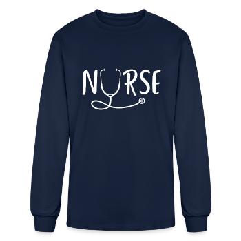 Nurse Design With Stethoscope - Men's Long Sleeve T-Shirt - navy - Front