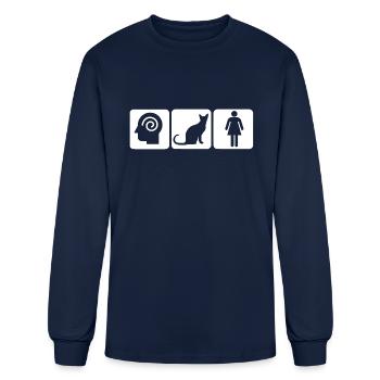 Crazy Cat Lady - Men's Long Sleeve T-Shirt - navy - Front