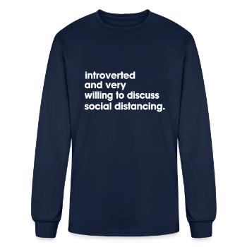 Social Distancing - Men's Long Sleeve T-Shirt - navy - Front