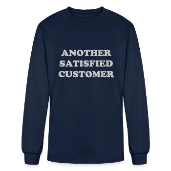 Another satisfied customer - Men's Long Sleeve T-Shirt - navy - Front