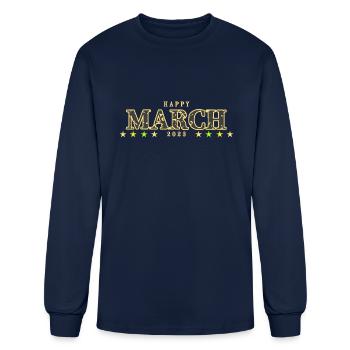 march 2023 - Men's Long Sleeve T-Shirt - navy - Front
