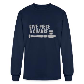 Give piece a chance - Men's Long Sleeve T-Shirt - navy - Front