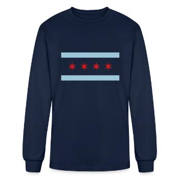 Chicago City Flag - Men's Long Sleeve T-Shirt - navy - Front