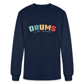 Drums - Men's Long Sleeve T-Shirt - navy - Front