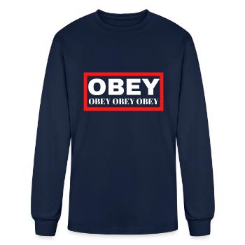Obey Obey Obey Obey and keep Obeying because Obey - Men's Long Sleeve T-Shirt - navy - Front
