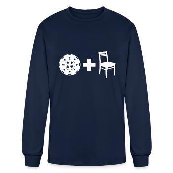 A Chip And A Chair Poker Motivational - Men's Long Sleeve T-Shirt - navy - Front