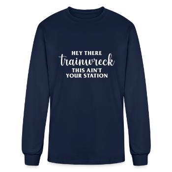 Hey There Trainwreck - Men's Long Sleeve T-Shirt - navy - Front