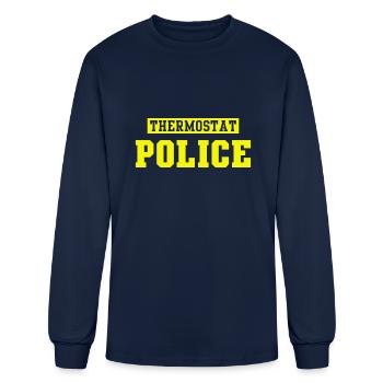Thermostat Police - Men's Long Sleeve T-Shirt - navy - Front